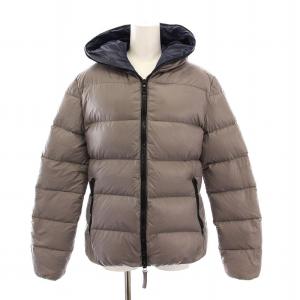 ダウンジャケット フード付き ジップアップ アウター 42 グレージュ /YM