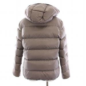 DUVETICA ダウンジャケット フード付き ジップアップ アウター 42 グレージュ /YM