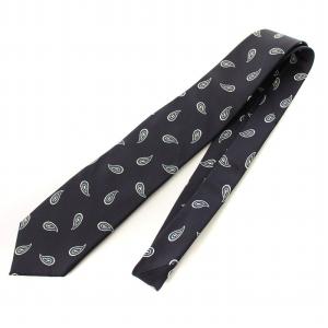 BARNEYS NEW YORK ネクタイ レギュラータイ シルク 総柄 紺