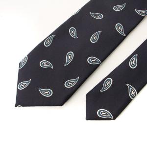 BARNEYS NEW YORK ネクタイ レギュラータイ シルク 総柄 紺