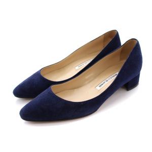 MANOLO BLAHNIK ネイビー スエード パンプス 36.5 MANOLO BLAHNIK ネイビー スエード パンプス 36.5