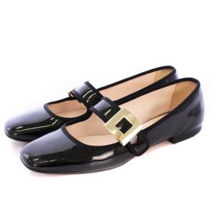 トレヴィヴィエ ベビーバレリーナ パンプス エナメル 38 ブラック