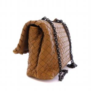 BOTTEGA VENETA イントレチャート チェーンショルダーバッグ ブラウン B05421295Y