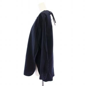 Drawer ドゥロワー　コットンフリルバックリボンノーカラーブラウス ドゥロワー Drawer コットンフリルバックリボンノーカラーブラウス