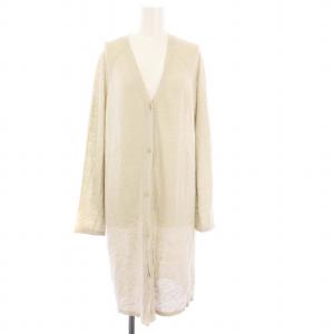 ニットカーディガン 長袖 ロング リネン M ベージュ 93410212 /KH