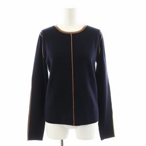 Max Mara セットアップ 上下 ニット カットソー 長袖 フレアスカート ロング丈 ウール M 40 紺 ネイビー 13660819