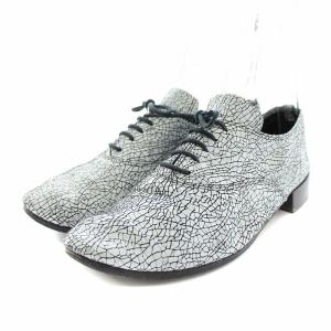 ジジ zizi レザーシューズ ローファー 総柄 ゴートレザー ビブラムソール 38 24.0cm グレー