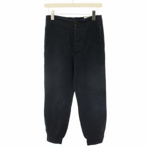 リネンパンツ ボタンフライ 麻 リネン混 0 紺 ネイビー 091-00319-118 /YT
