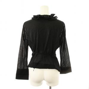 FOXEY BOUTIQUE シャツ ブラウス 長袖 フリル 38 黒 20681ABG09 /MM