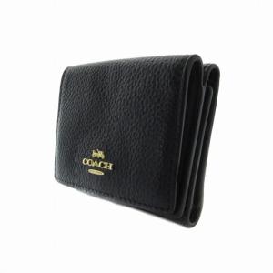 COACH 三つ折り財布 ソフトウォレット レザー 紺 ネイビー /RO