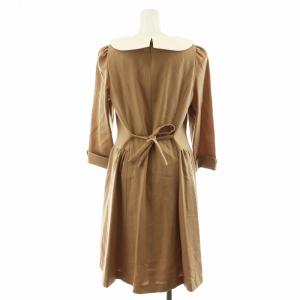 M'S GRACY ワンピース ロング丈 長袖 ウール 40 ベージュ PM-121703