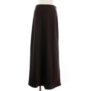 24SS BASE SATIN FLUID MAXI SK A サテン ロング スカート 0 ブラウン