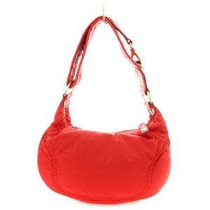 TOD'S ハンドバッグ ナイロン ストラップ 赤 ゴールドカラー /MM