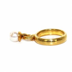 TIFFANY&Co. リング ドアノック ダングル パール6.8mm 750 K18 11号