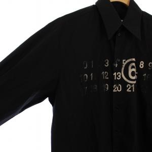 MM6 Maison Margiela 23AW シャツ ロゴ 長袖 38 黒 ブラック S62DT0023 /DK