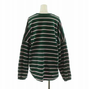 Shinzone Tシャツ カットソー ロンT 長袖 ボーダー プルオーバー F グリーン ピンク 21SMSCU09 /NQ