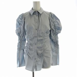 22AW シャーリングパフブラウス パフスリーブ 長袖 0 ライトブルー FWFB224089 /RO