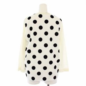 TAO COMME des GARCONS AD2022 フロッキー Tシャツ カットソー ロンT 花柄 ドット 長袖 M 白 黒 TJ-T015