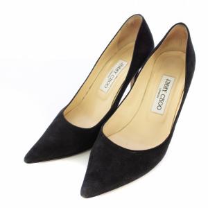 パンプス ポインテッドトゥ ヒール スエード 36.5 黒 /TK