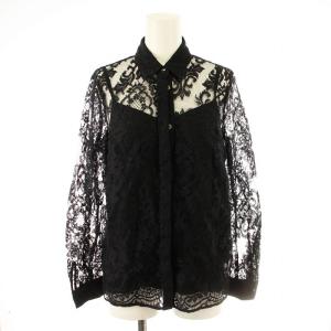 シャツ ブラウス 長袖 レース 36 黒 291472280 /MM