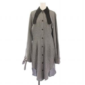 シャツワンピース 千鳥格子 36 ブラック ホワイト