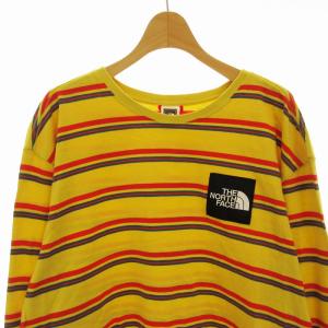 THE NORTH FACE Tシャツ 長袖 ボーダー XL 黄 イエロー 61661