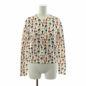 タグ付き カーディガン ニット 総柄 XS ホワイト