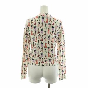 alice + olivia タグ付き カーディガン ニット 総柄 XS ホワイト