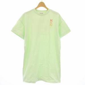 KENZO Tシャツ カットソー 半袖 ロゴ刺繍 XS 黄緑 FC52RO8224SB