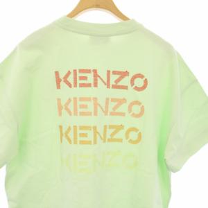 KENZO Tシャツ カットソー 半袖 ロゴ刺繍 XS 黄緑 FC52RO8224SB