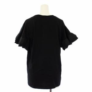 Alexander McQueen 2019年製 カットソー 半袖 袖フリル 黒 JP55 2019 01182