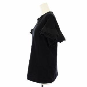 Alexander McQueen 2019年製 カットソー 半袖 袖フリル 黒 JP55 2019 01182