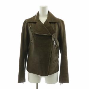 ライダース レザージャケット 革ジャン 本革 羊革 38 カーキ /NQ