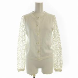 カーディガン 切替 レース S 白 ホワイト 65163182001 /EE