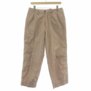 パッカリングパンツ スラックス タック ジップフライ 麻 リネン混 1 ピンクベージュ 13SCM-P15113