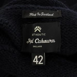 Nigel Cabourn ブリテッシュ ウール ロール ネック ニット セーター 長袖 タートルネック ウール 42 紺 ネイビー