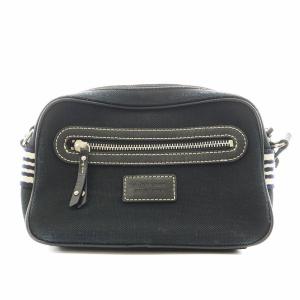 BURBERRY BLUE LABEL ショルダーバッグ キャンバス レザー 黒 ブラック