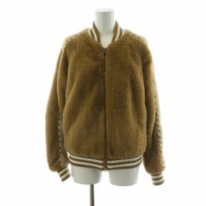 ブルゾン ジップアップ フェイクファーファー ブラウン 2810400023