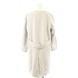 DES PRES ノーカラーコート カシミヤ混 ロング 34 グレー /MM