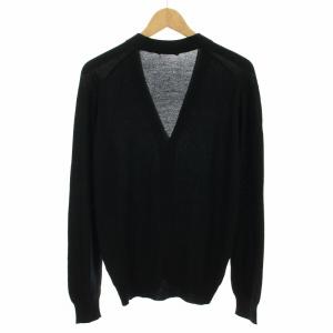 T by Alexanderwang ニットカーディガン Vネック 長袖 絹 シルク混 XS 黒 ブラック 白 ホワイト KRUESS0009