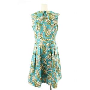 Lois CRAYON ワンピース ロング ノースリーブ ひざ丈 花柄 M 緑 13001784 /MM