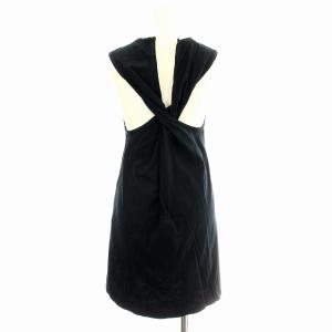 ANN DEMEULEMEESTER ノースリーブ ワンピース 352-21-58047 ひざ丈 F ネイビー 紺