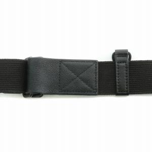 MHL. D RING WEBBING BELT Dリングウェビングベルト レザー 牛革 切替 ロゴ F 黒 ブラック