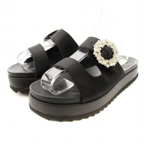 サンダル ビジュー装飾 37 黒 17316998165294