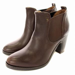 サイドゴアブーツ レザー ショートブーツ ブーティ 36 茶 ブラウン /G