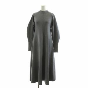 F&F SILHUETTE KN OP ニットワンピース 長袖 ロング 01 グレー 512460311301