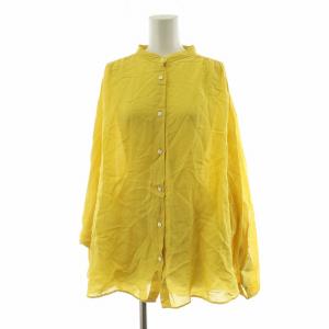 Framework 23SS シアーリネンポンチョブラウス シャツ 麻混 長袖 F イエロー 23051220740020