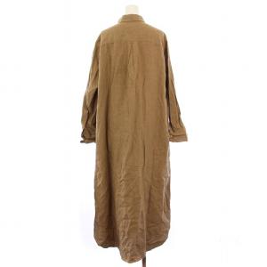 Plage リネンシャツワンピース ロング 長袖 38 茶 19040922107120