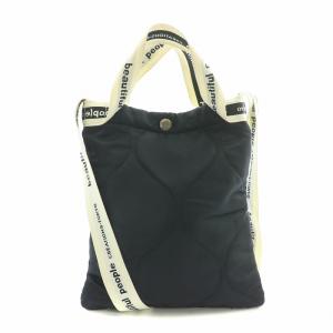 2WAY ハンドバッグ ショルダーバッグ キルティング ロゴ 黒 ブラック