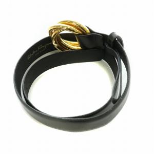 Salvatore Ferragamo ベルト レザー 黒 ブラック /BB OH